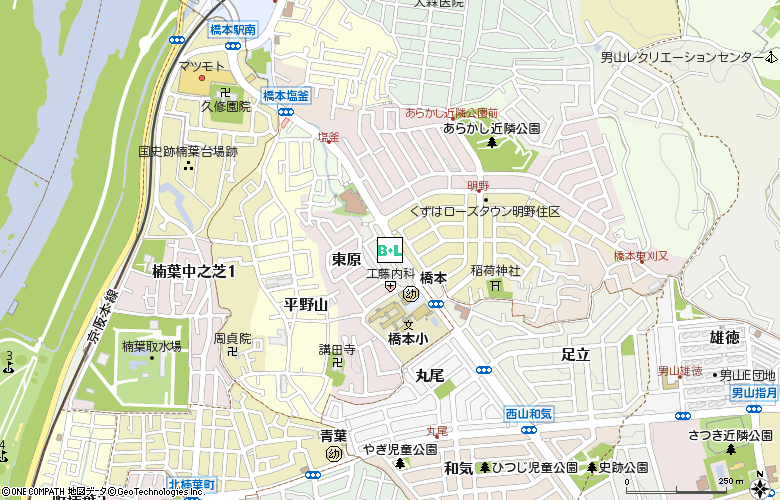 橋本コンタクトレンズ室付近の地図